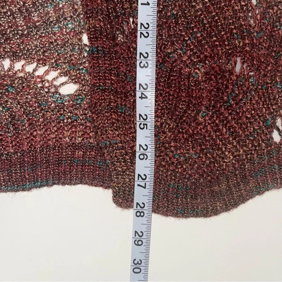 Maurices Burgundy Colorful Wave Stitch Open Front Cardigan Xsmall Women’s - Picture 8 of 11